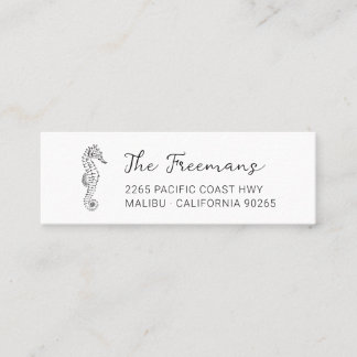 Cartão De Visita Mini Cavalo de Seda Moderno desenhado à Mão.