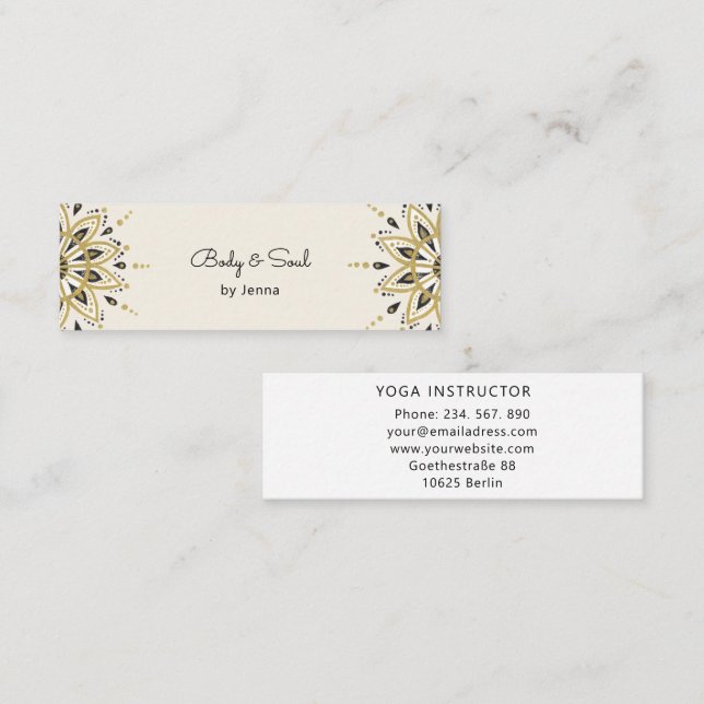 Cartão De Visita Mini Centro de Negócios de Bem-Estar em Yoga Moderno Be (Frente/Verso)