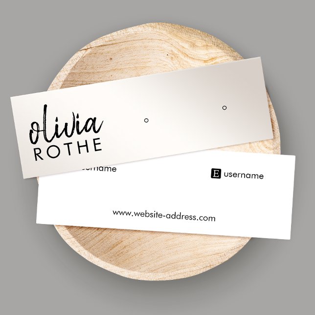 Cartão De Visita Mini Champanhe de Script Dourado Gradient Stud Earring  (Criador carregado)