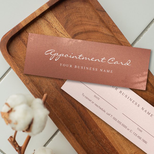Cartão De Visita Mini Chic Bronze Mini Business Modern Appointment Card (Chic Bronze Mini Business Modern Appointment Card)