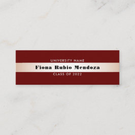 Cartão De Visita Mini Chic Burgundy Rosa Dourado Graduação Nome Inserir
