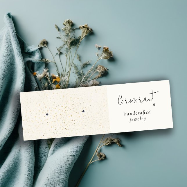 Cartão De Visita Mini Chic - Dourada Textura branca esboçada, Holhador d (Criador carregado)