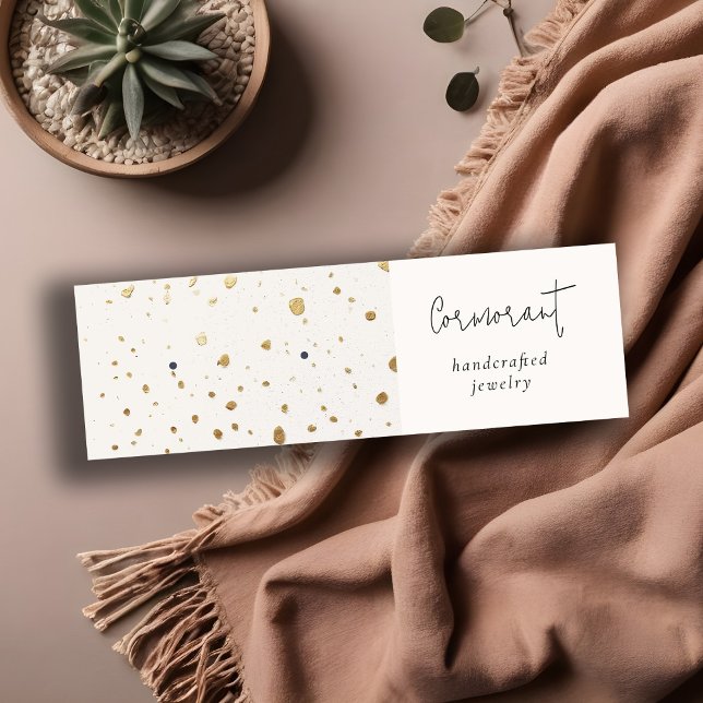 Cartão De Visita Mini Chic - Dourada Textura branca esboçada, Holhador d (Criador carregado)
