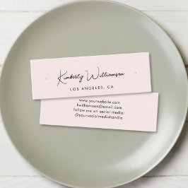 Cartão De Visita Mini Chic Script Stud Hoop Ouarring Pink Display Card