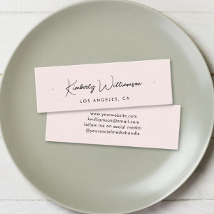 Cartão De Visita Mini Chic Script Stud Hoop Ouarring Pink Display Card