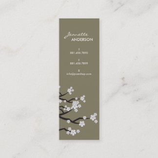 Cartão De Visita Mini Chique elegante das flores de cerejeira orientais
