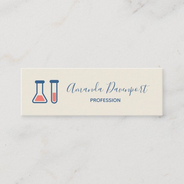 Cartão De Visita Mini Ciência no tubo de ensaio e beaker (Frente)