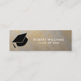 Cartão De Visita Mini Cinza Metálico Dourado Formando Graduação Boné Ins