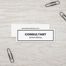 Cartão De Visita Mini Clássico de Quadro Limpo Simples