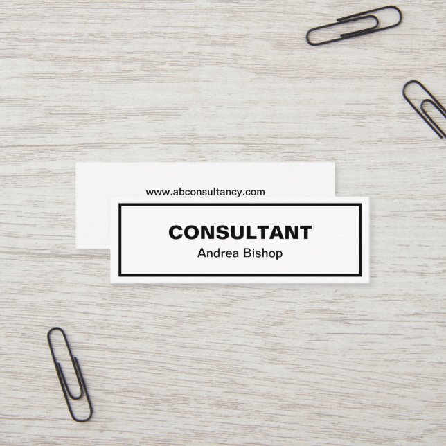 Cartão De Visita Mini Clássico de Quadro Limpo Simples (Frente/Verso In Situ)