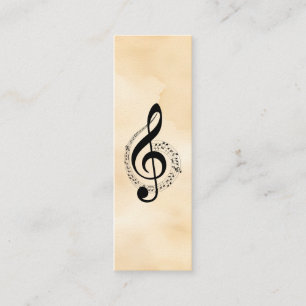 Cartão De Visita Mini Clave de Sol de Música Chrome Personalizado Mini
