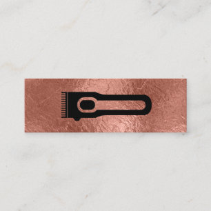 Cartão De Visita Mini Clipper Cabelo Stylist de barber Folha Rosa