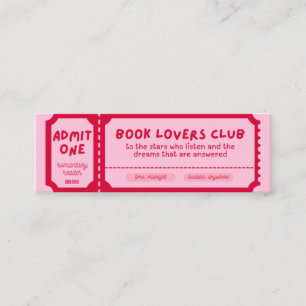 Cartão De Visita Mini CLUB LOVERS DE LIVROS - ❤️ de Favoritos