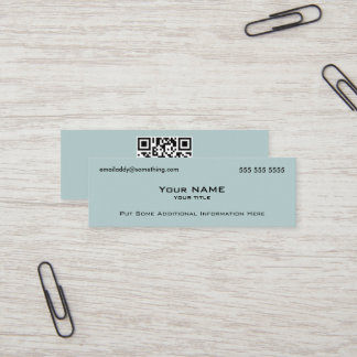 Cartão De Visita Mini Código QR Azul Moderno