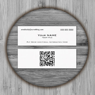Cartão De Visita Mini Código QR Branco Moderno