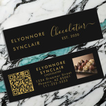 Código QR Chocolatier Premium Black Gold Script