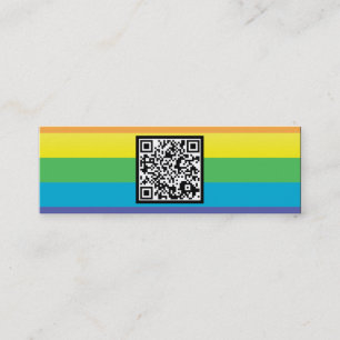 Cartão De Visita Mini código QR das listras arco-íris
