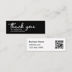 Cartão De Visita Mini Código QR de Agradecimento por Apoiar Meu Pequeno