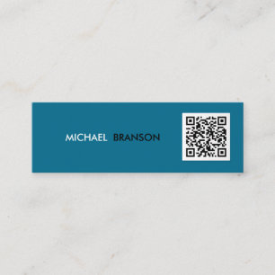 Cartão De Visita Mini CÓDIGO QR Mínimo de Preto Moderno profissional 