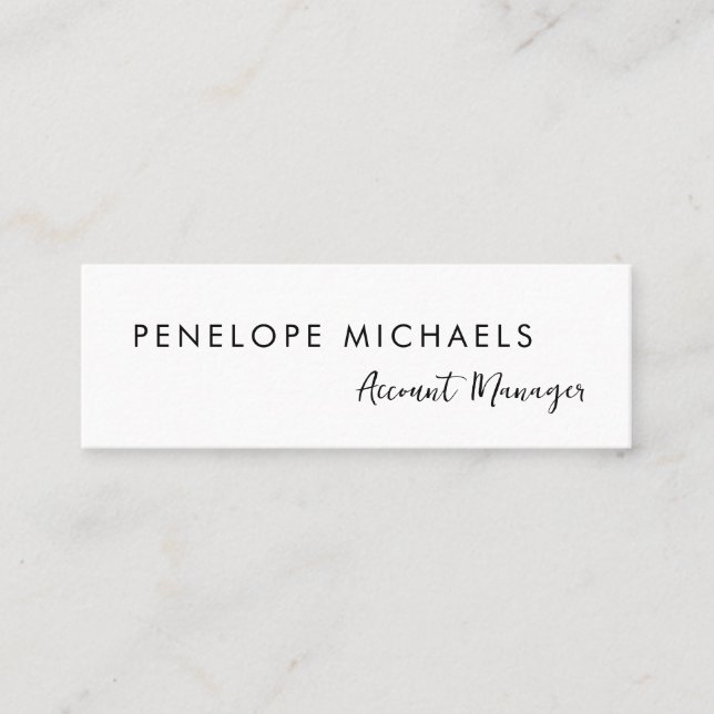 Cartão De Visita Mini Código QR preto mínimo moderno profissional (Frente)