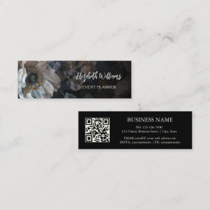 Cartão De Visita Mini Código QR Rosa Branca Preta