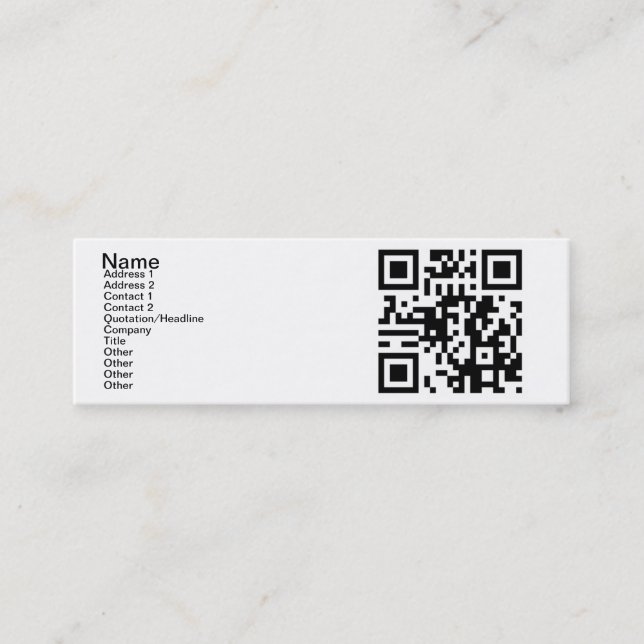 Cartão De Visita Mini Código QR - Sim, sou Solteiro! (Frente)