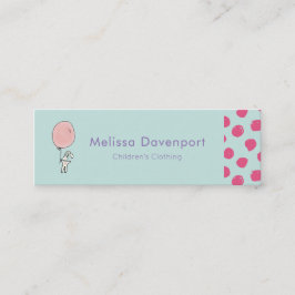 Cartão De Visita Mini Coelhinho bonito segurando um balão