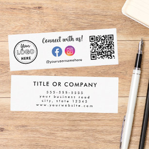 Cartão De Visita Mini Conecte-se com o logotipo do Instagram de Código Q