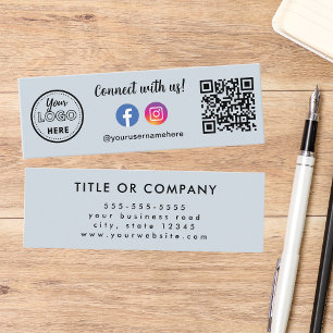 Cartão De Visita Mini Conecte-se com o logotipo do Instagram de Código Q