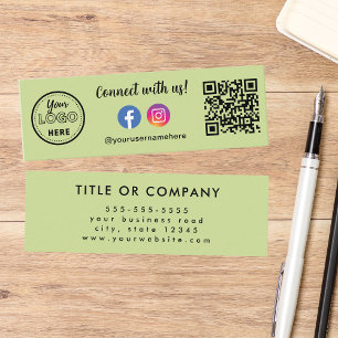 Cartão De Visita Mini Conecte-se com o logotipo do Instagram de Código Q