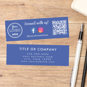 Cartão De Visita Mini Conecte-se com o logotipo do Instagram de Código Q