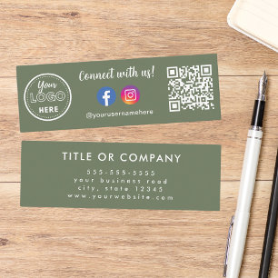 Cartão De Visita Mini Conecte-se com o logotipo do Instagram de Código Q