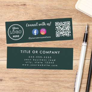 Cartão De Visita Mini Conecte-se com o logotipo do Instagram de Código Q