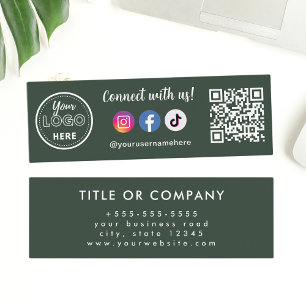 Cartão De Visita Mini Conecte-se com o logotipo Tiktok do Facebook Insta