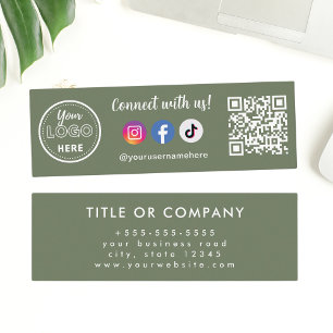 Cartão De Visita Mini Conecte-se com o logotipo Tiktok do Facebook Insta