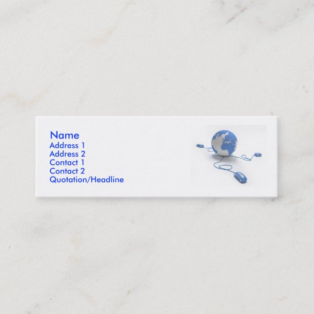 Cartão De Visita Mini Conexão do mundo (Frente)