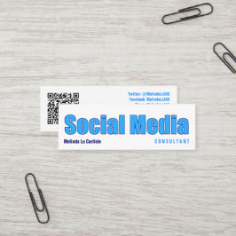 Cartão De Visita Mini Consultante de meios social do impacto com código