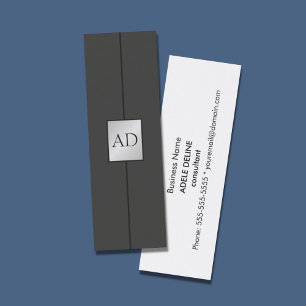 Cartão De Visita Mini Consultante de prata do falso elegante moderno do