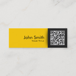 Cartão De Visita Mini Consultante preto do código de QR & Dourado
