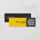 Cartão De Visita Mini Consultante preto do código de QR & Dourado (Frente/Verso)