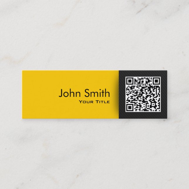 Cartão De Visita Mini Consultante preto do código de QR & Dourado (Frente)