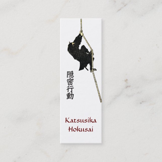 Cartão De Visita Mini Cool Business Card of Katsushika  Hokusai's Ninja (Frente)
