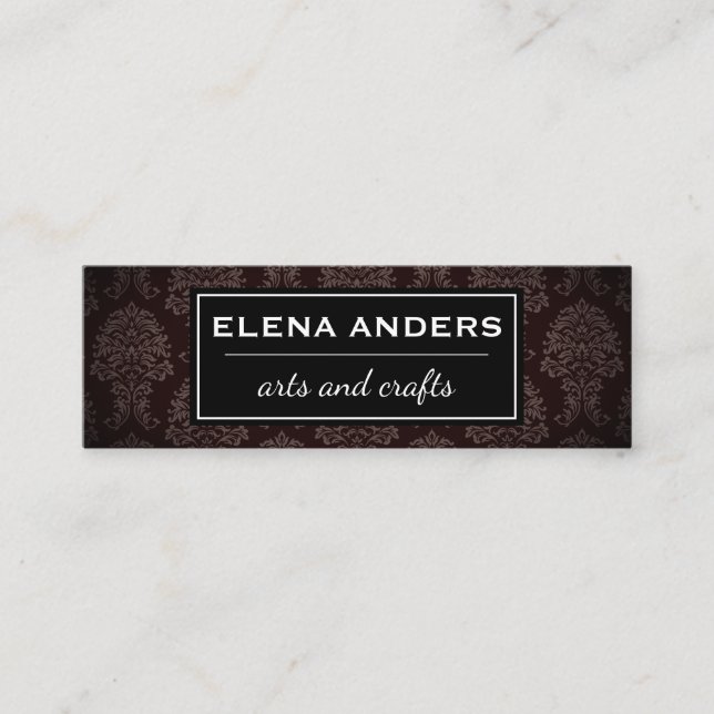 Cartão De Visita Mini Cor damasco clássica (Frente)