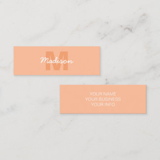 Cartão De Visita Mini Cor de pêssego de 2024 com nome personalizado do M