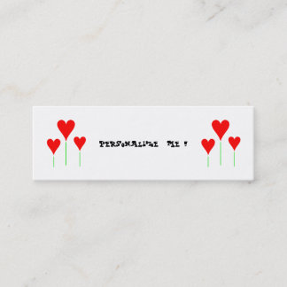 Cartão De Visita Mini Corações florais femininos bonitos do