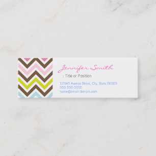 Cartão De Visita Mini Cores Asteca - Padrão Chic Chevron Zigzag