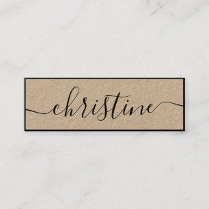 Cartão De Visita Mini Coroa de tipografia moderna negra e elegante minim