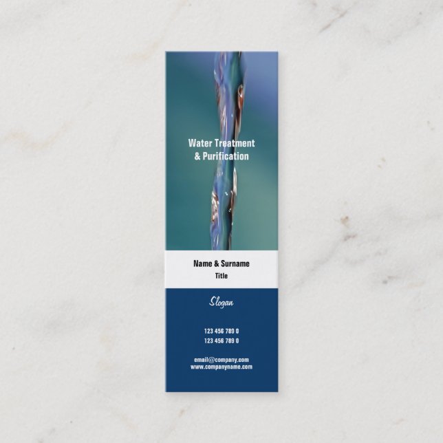 Cartão De Visita Mini COSTUME sparkling da fotografia da água (Frente)