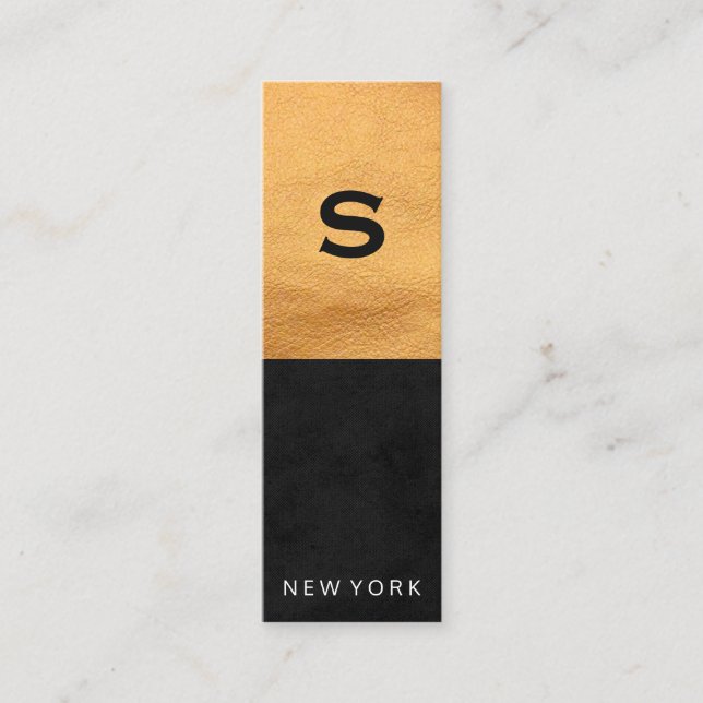 Cartão De Visita Mini Couro e Preto Esfolados (Frente)