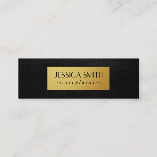 Cartão De Visita Mini Couro-Falsa/Dourado Metálico (Frente)